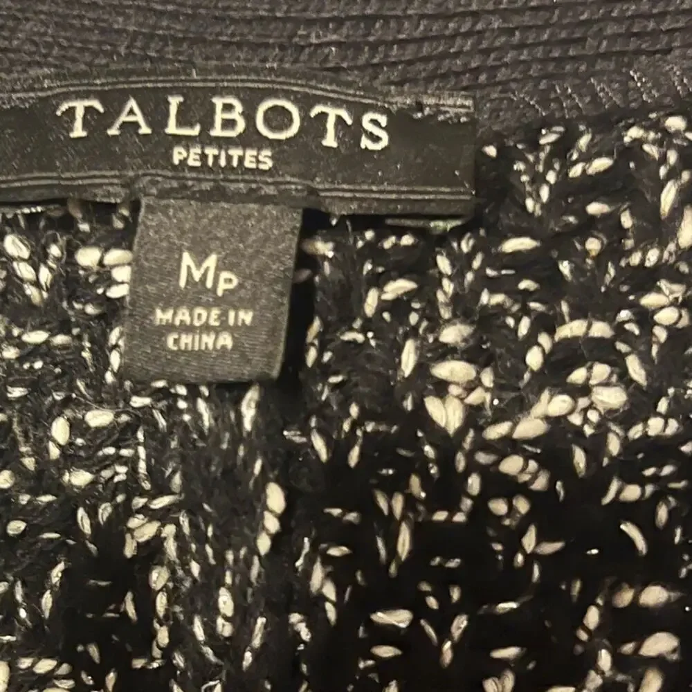 Talbots Luxury Textured Knit Sweater Duster Office Coatigan Boho Glam Jacket MP